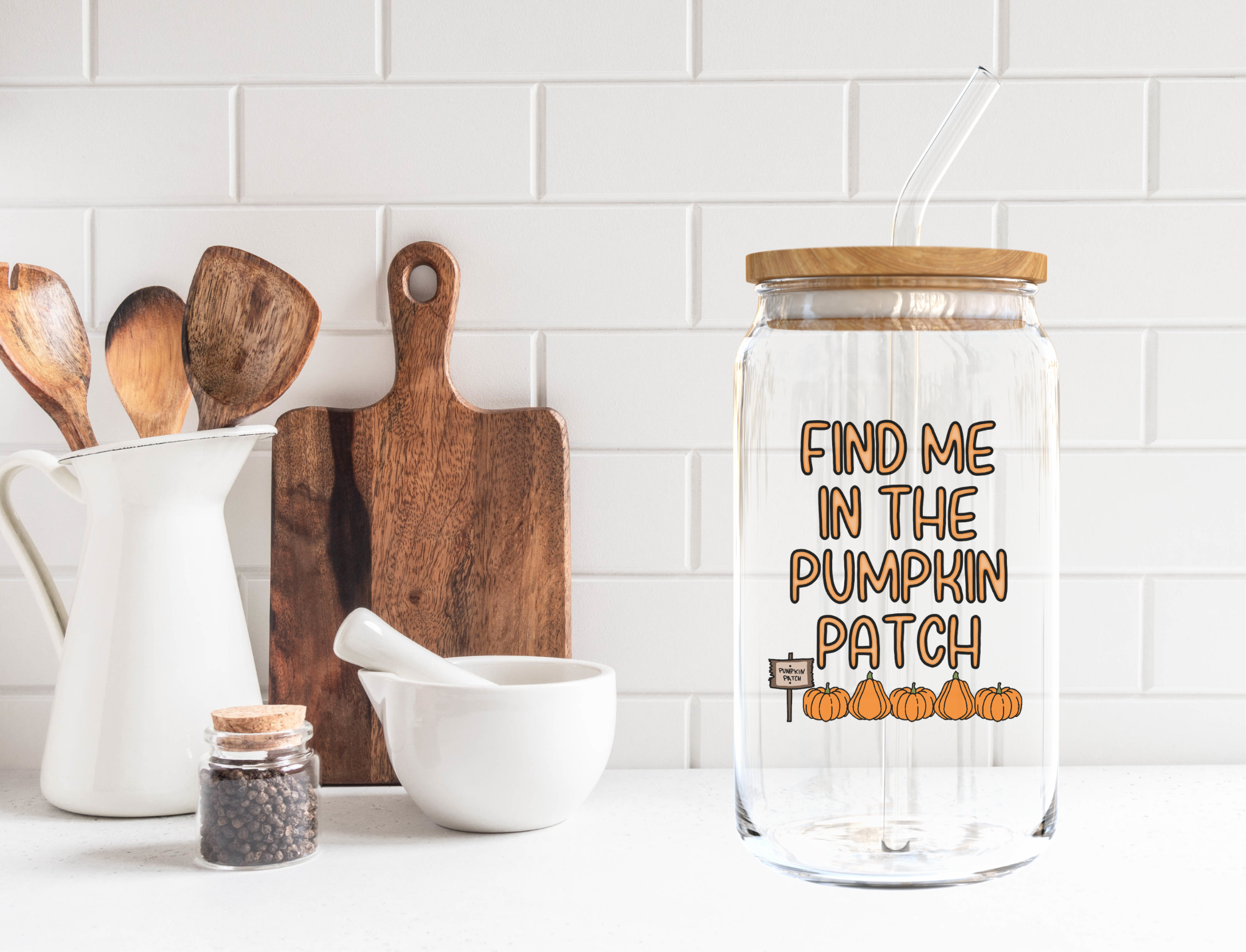 Find Me In The Pumpkin Patch Glass Cup