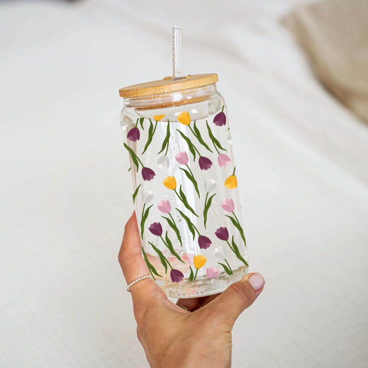 Tulips Glass Cup