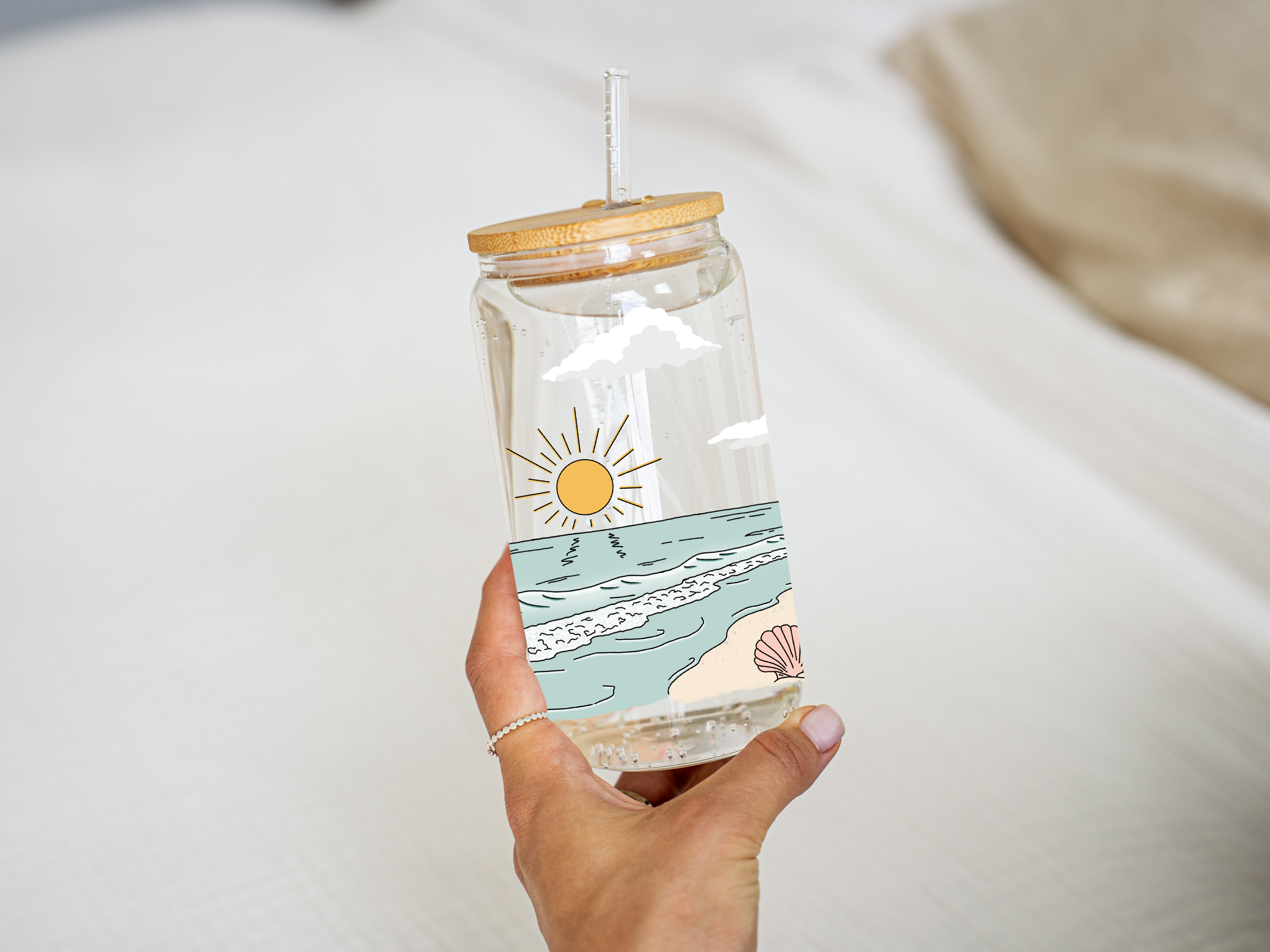 Coastal Tide Glass Cup