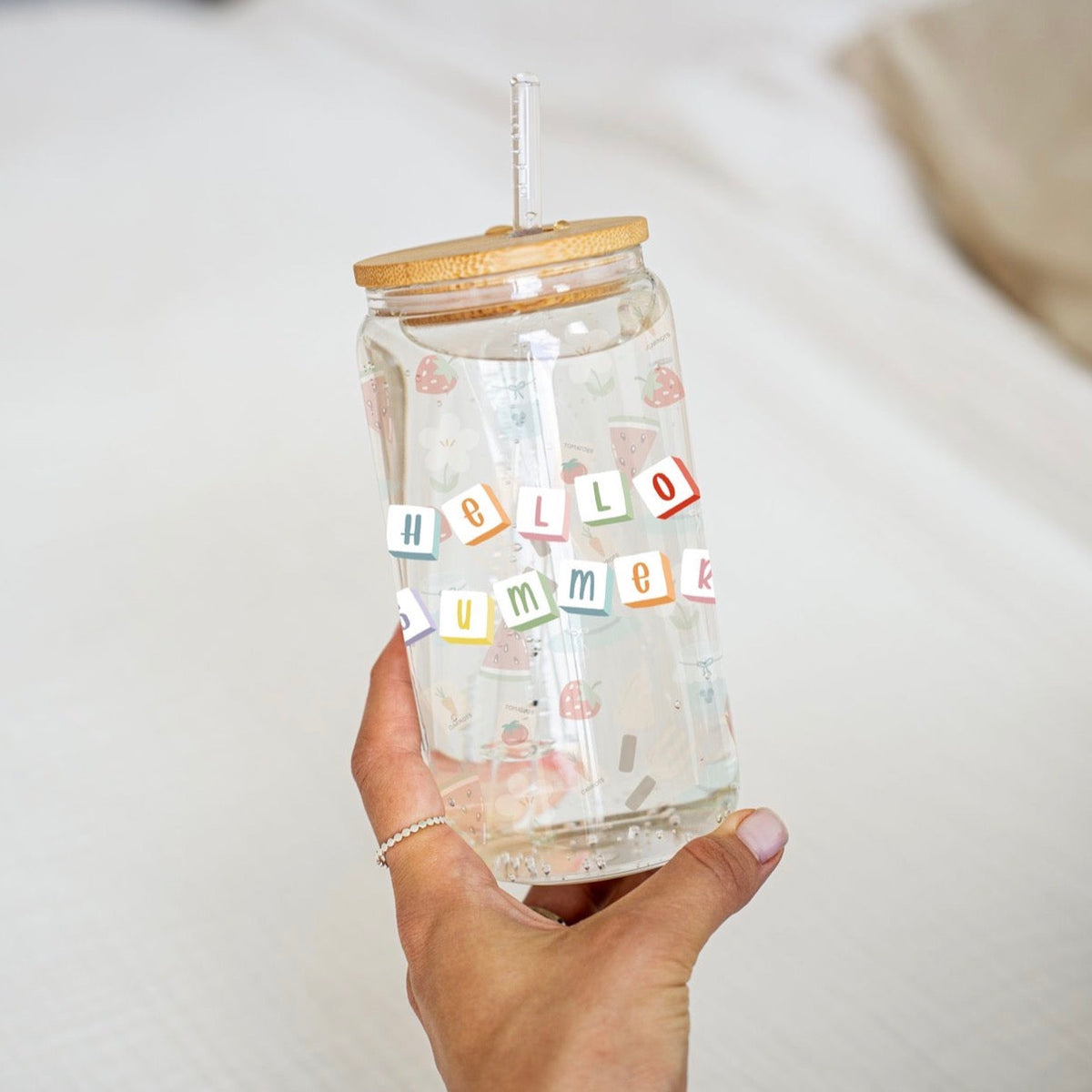 Hello Summer Glass Cup