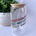 Overstimulated But Getting Shit Done Glass Cup