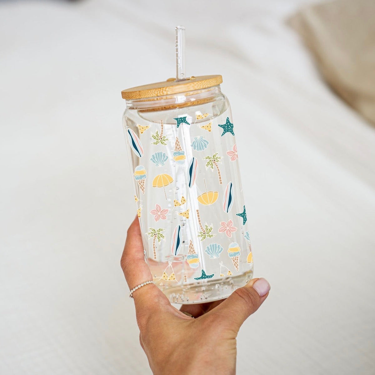 Pastel Summer Glass Cup
