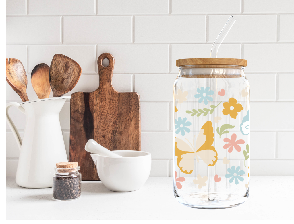 Butterfly Glass Cup