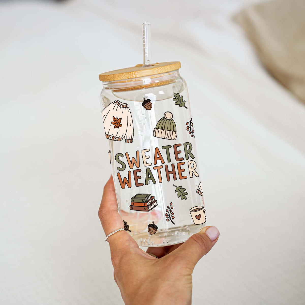 Sweater Weather Glass Cup