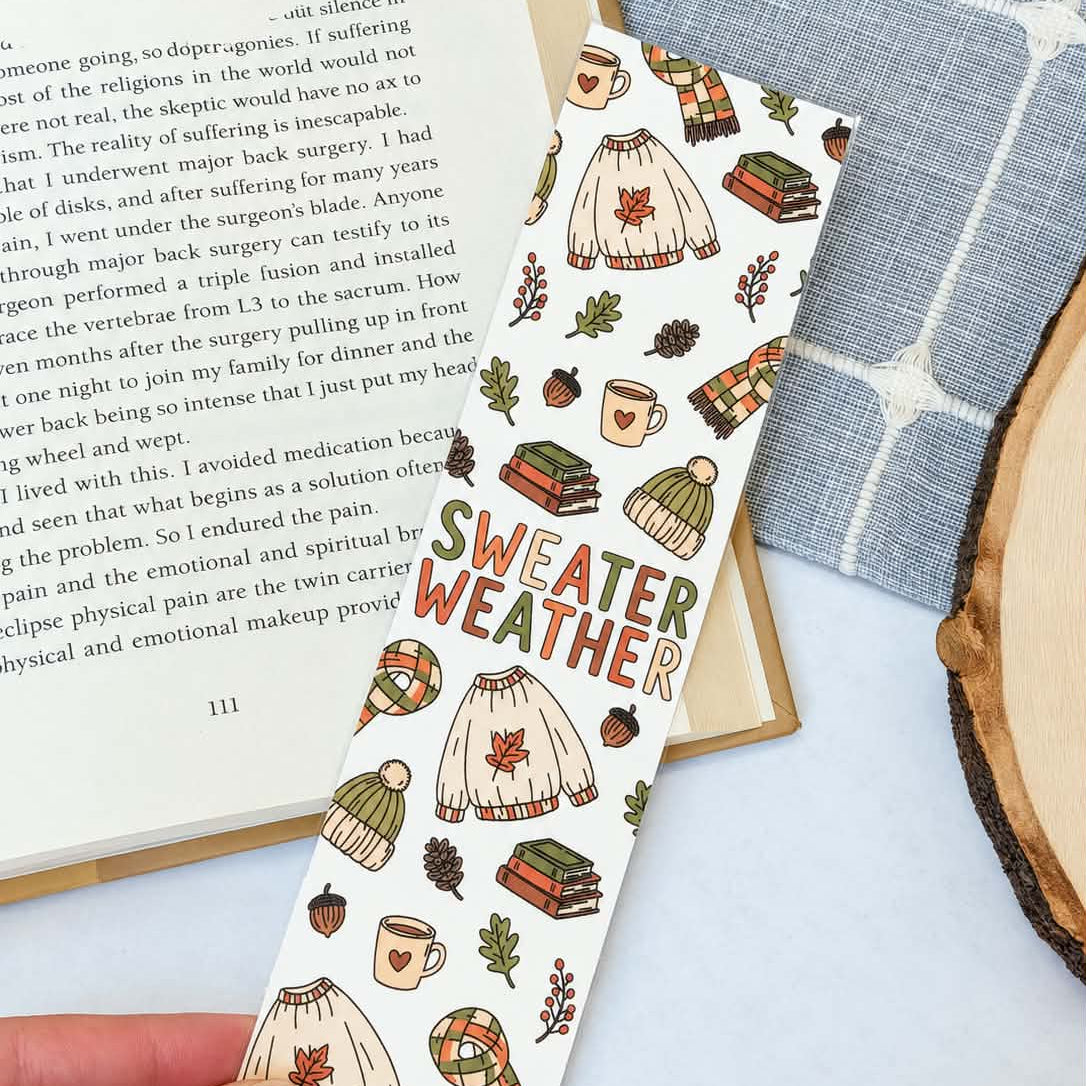 Sweater Weather Laminated Bookmark