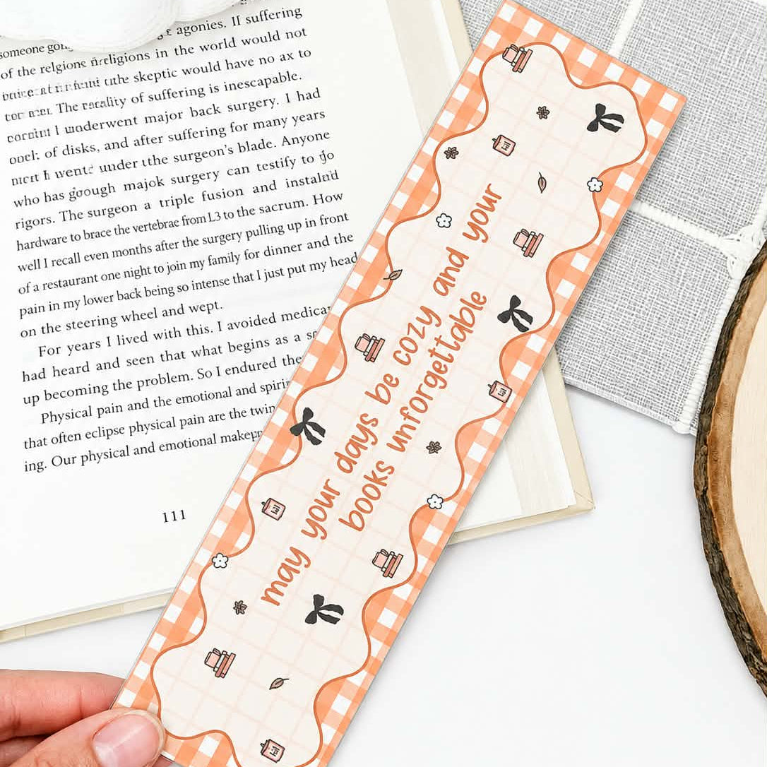 May Your Days Be Cozy And Your Books Unforgettable Laminated Bookmark