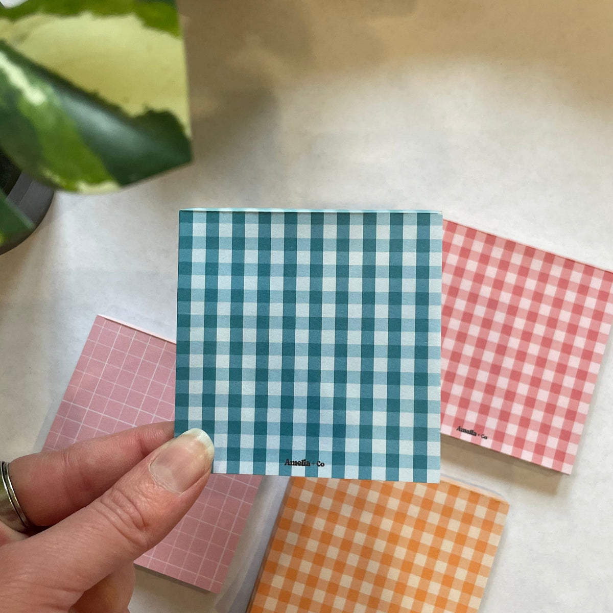 Blue Gingham Notepad