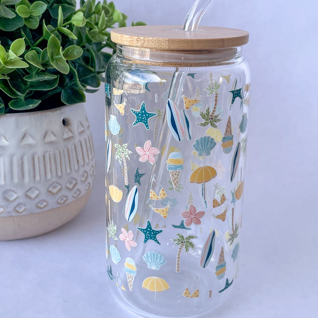 Pastel Summer Glass Cup