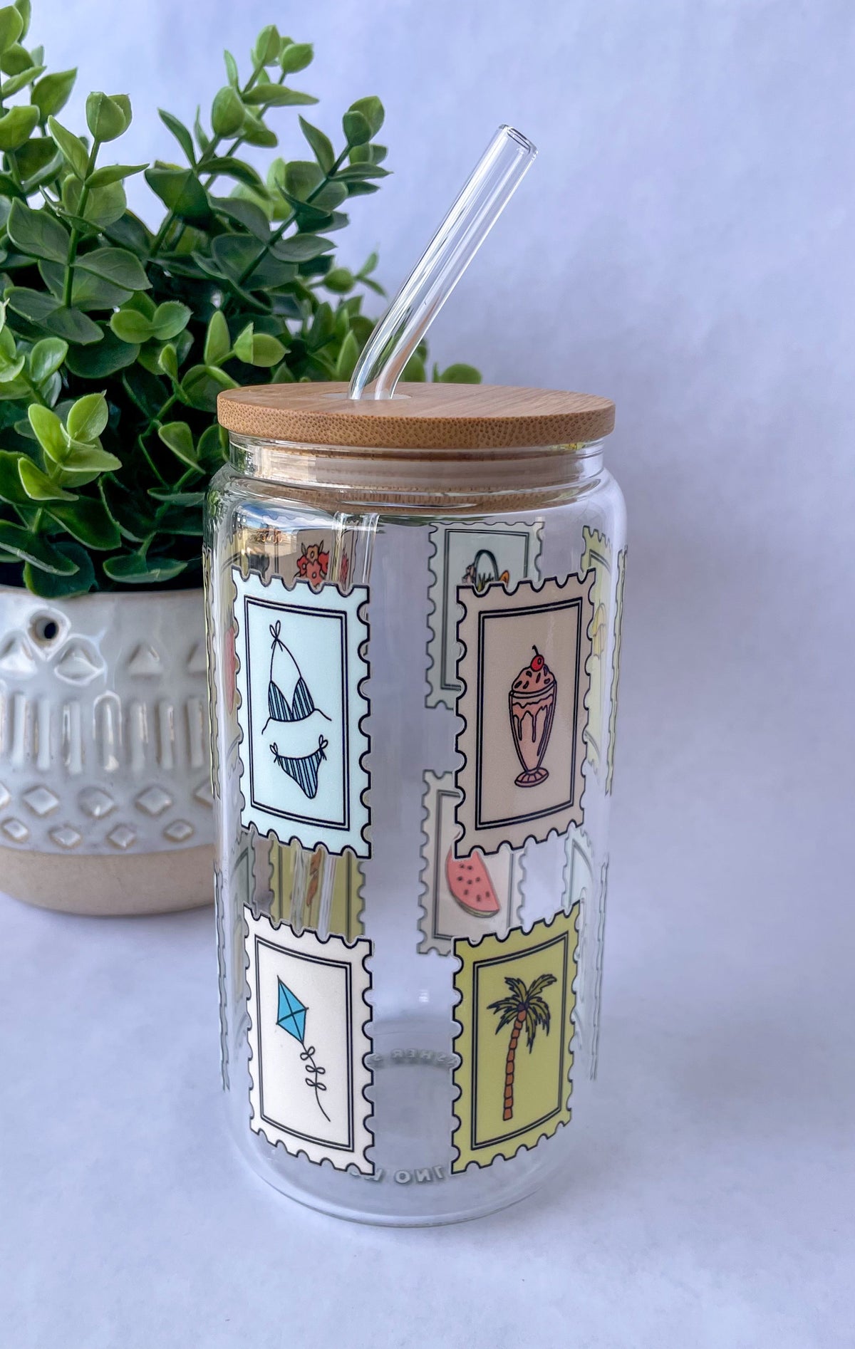 Stamps Glass Cup