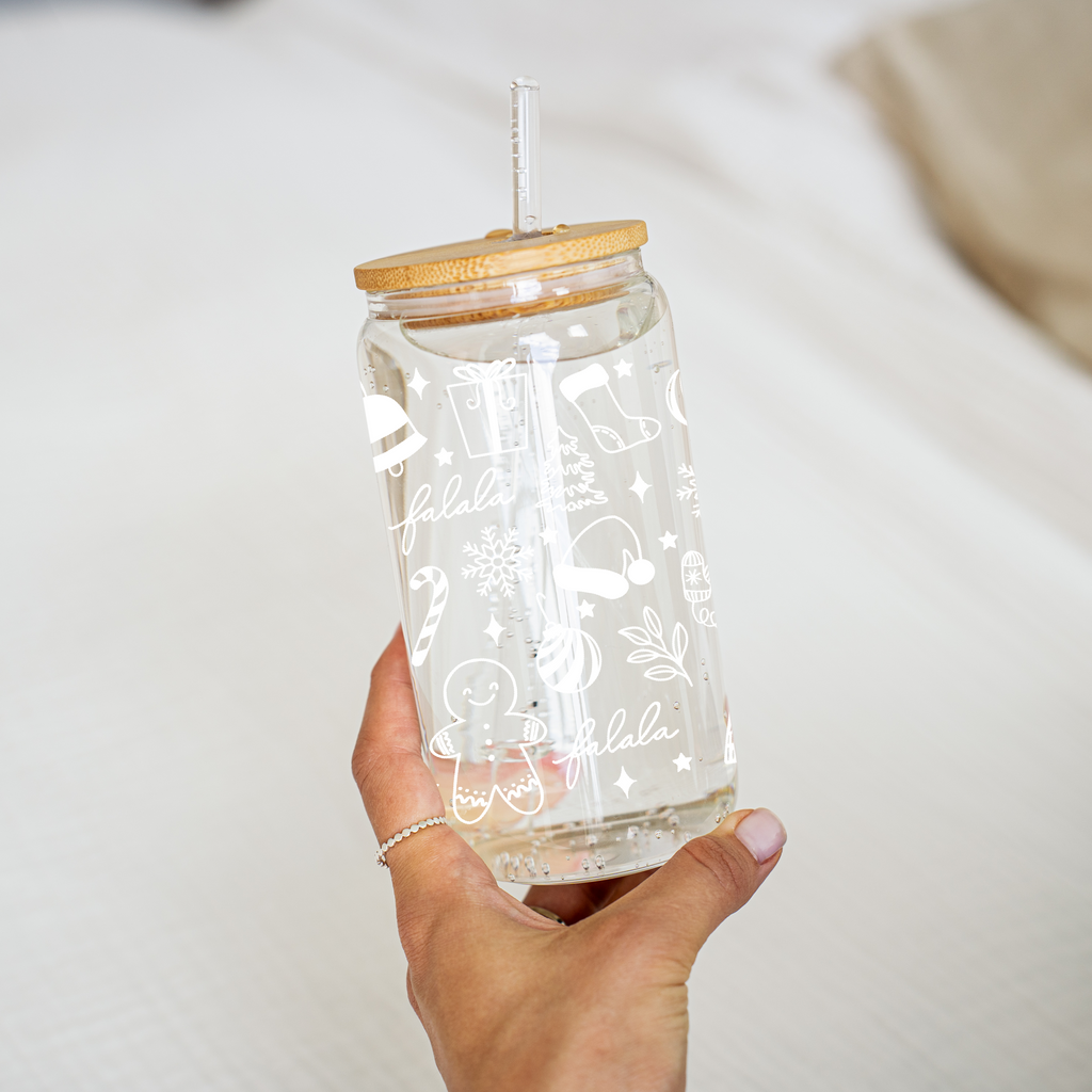 A White Christmas Glass Cup