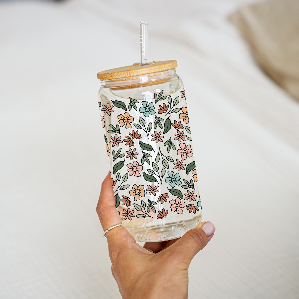 Flower Garden Glass Cup