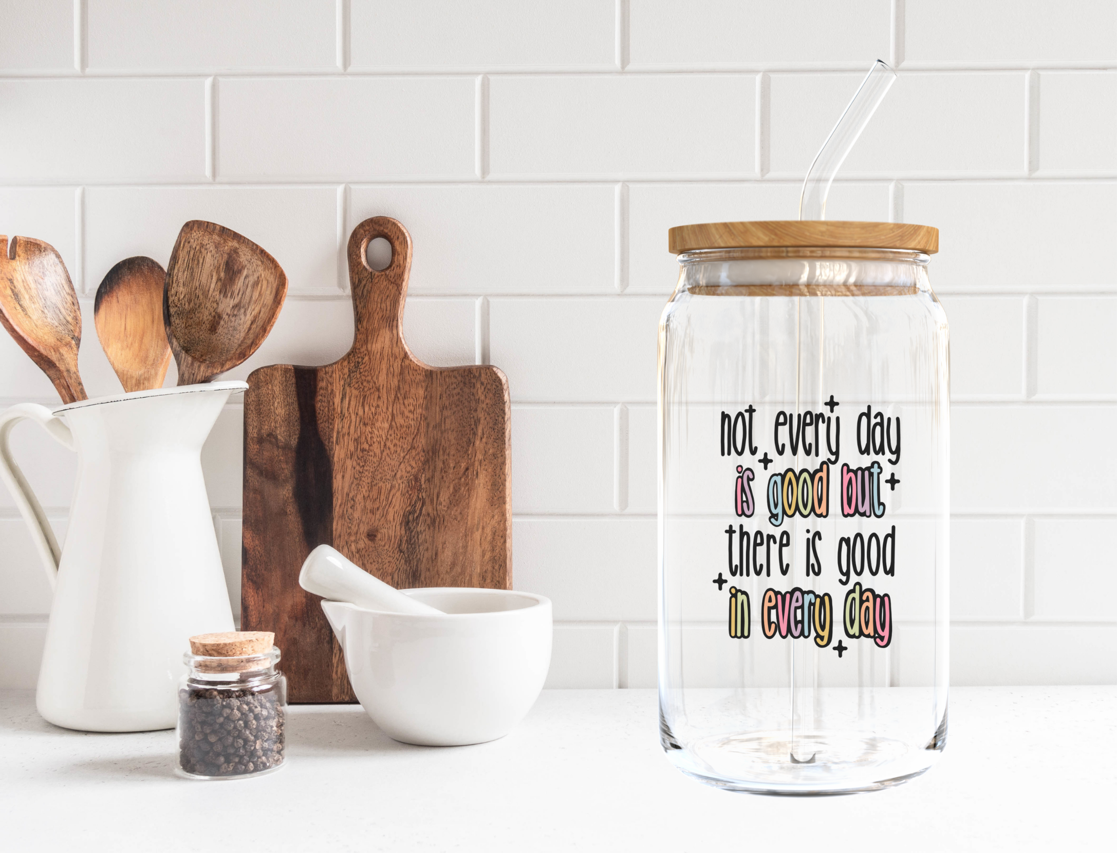 There Is Good In Every Day Glass Cup