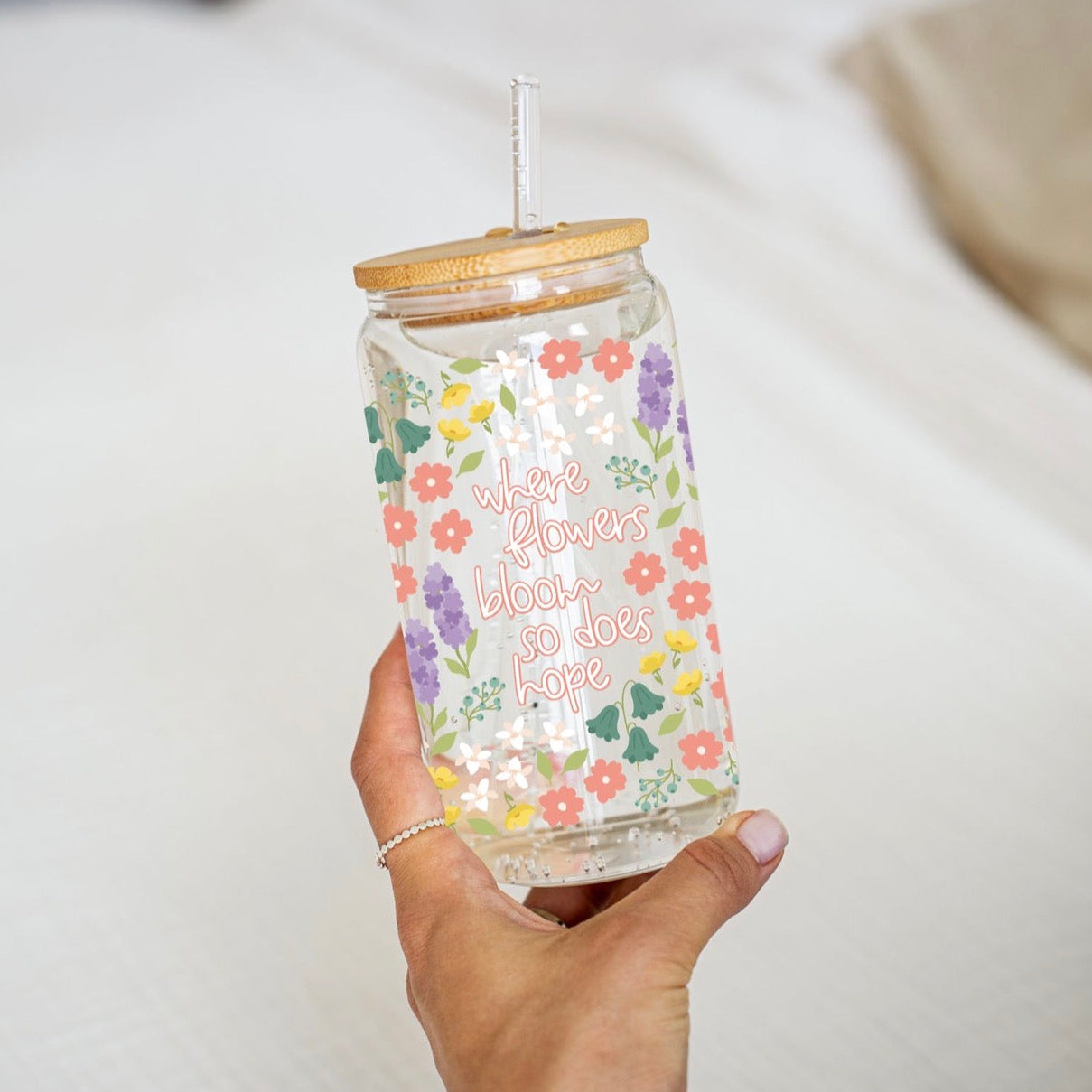 Where Flowers Bloom Glass Cup