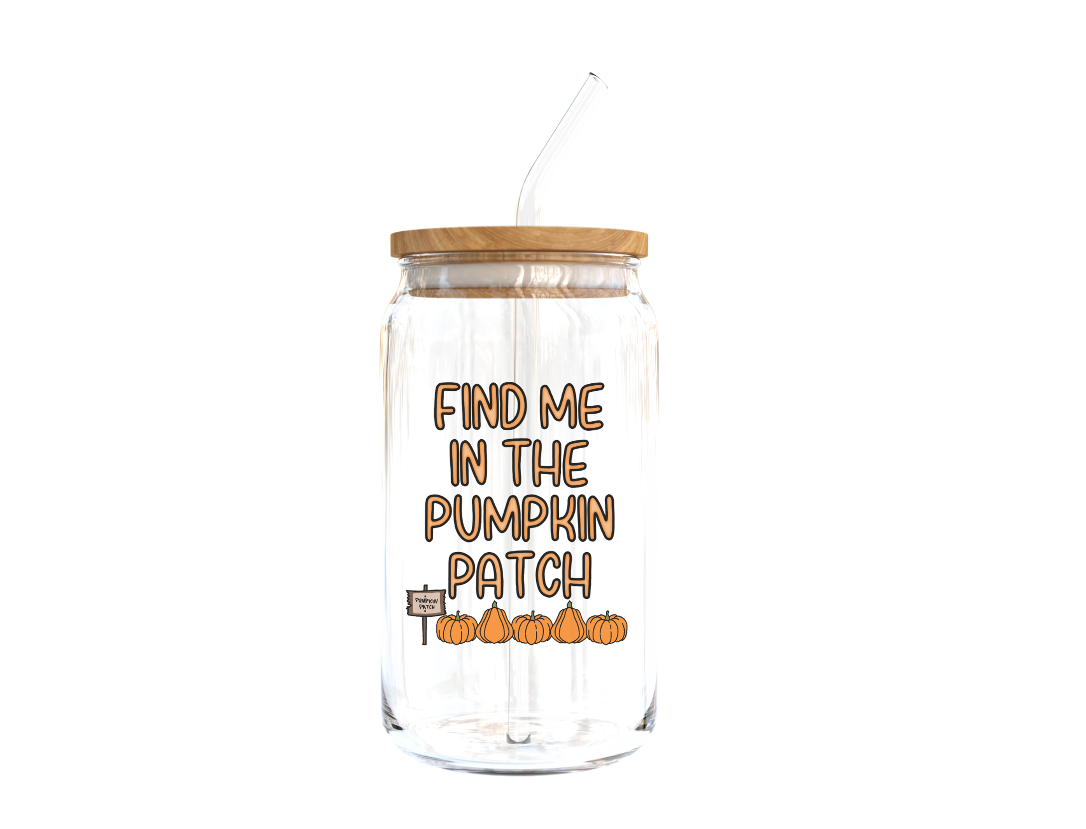 Find Me In The Pumpkin Patch Glass Cup