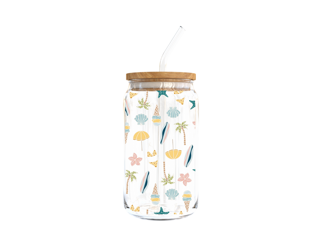 Pastel Summer Glass Cup