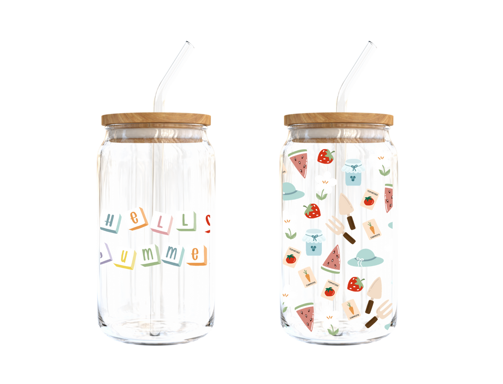 Hello Summer Glass Cup