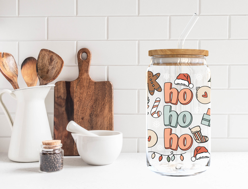 Ho Ho Ho Glass Cup