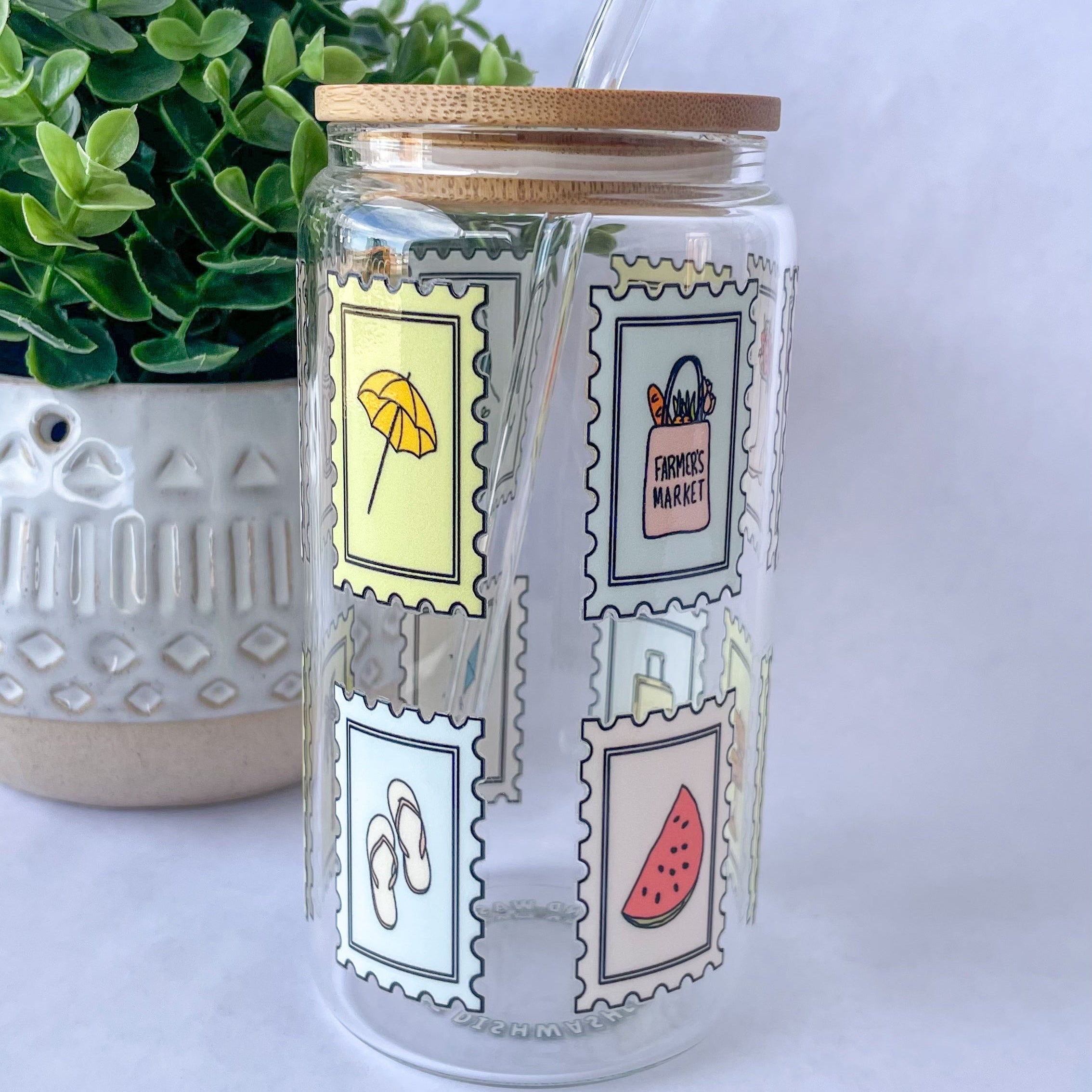 Stamps Glass Cup