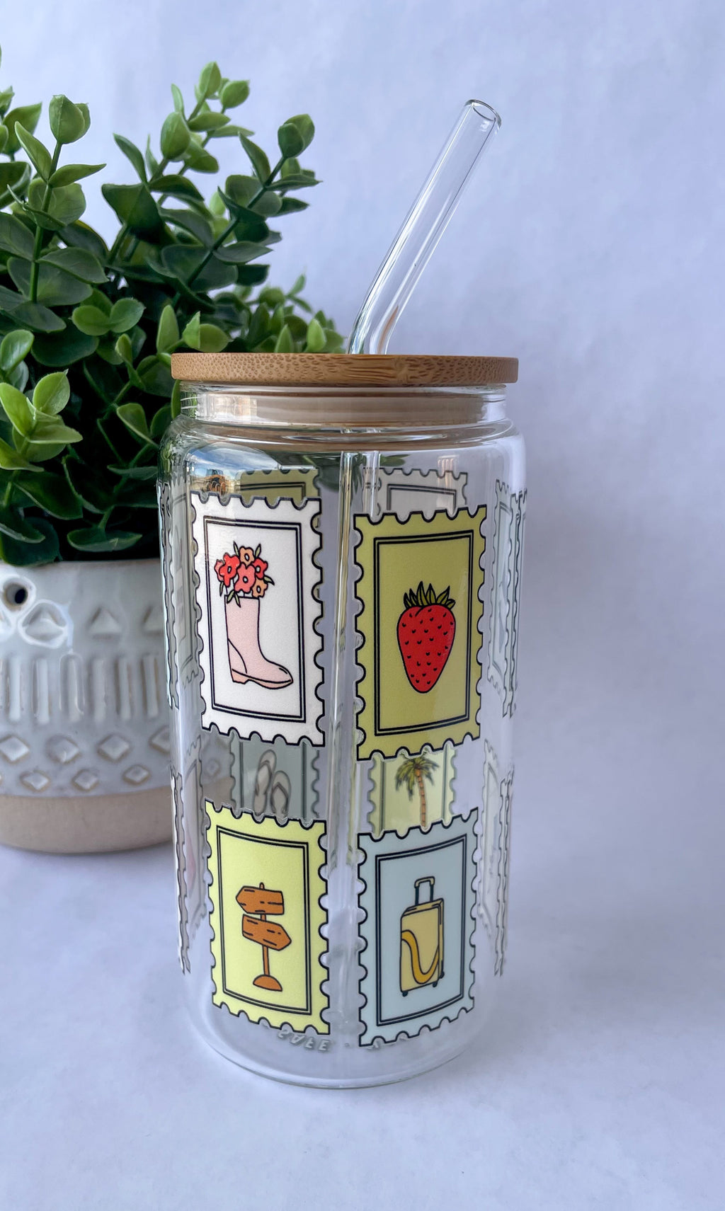 Stamps Glass Cup