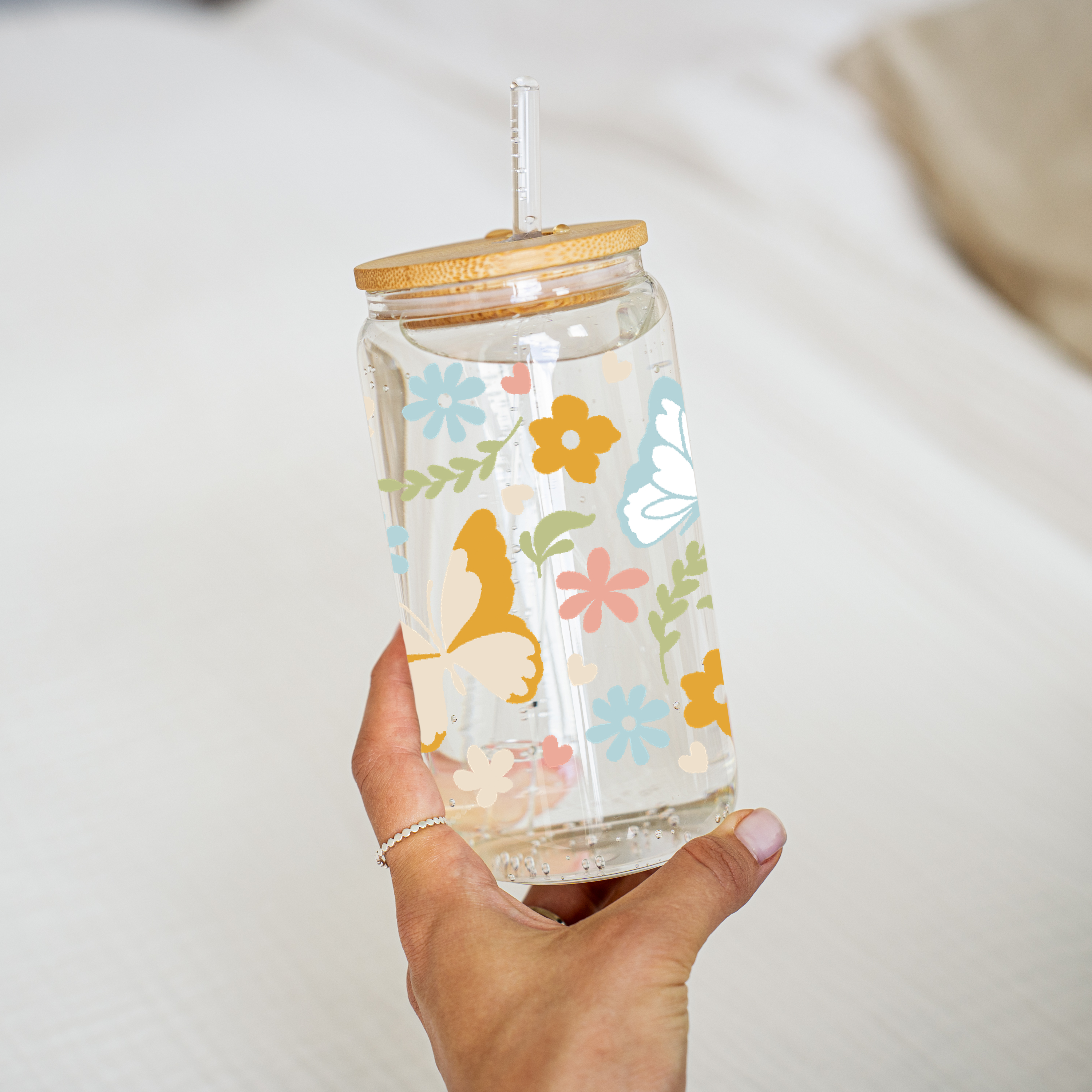 Butterfly Glass Cup