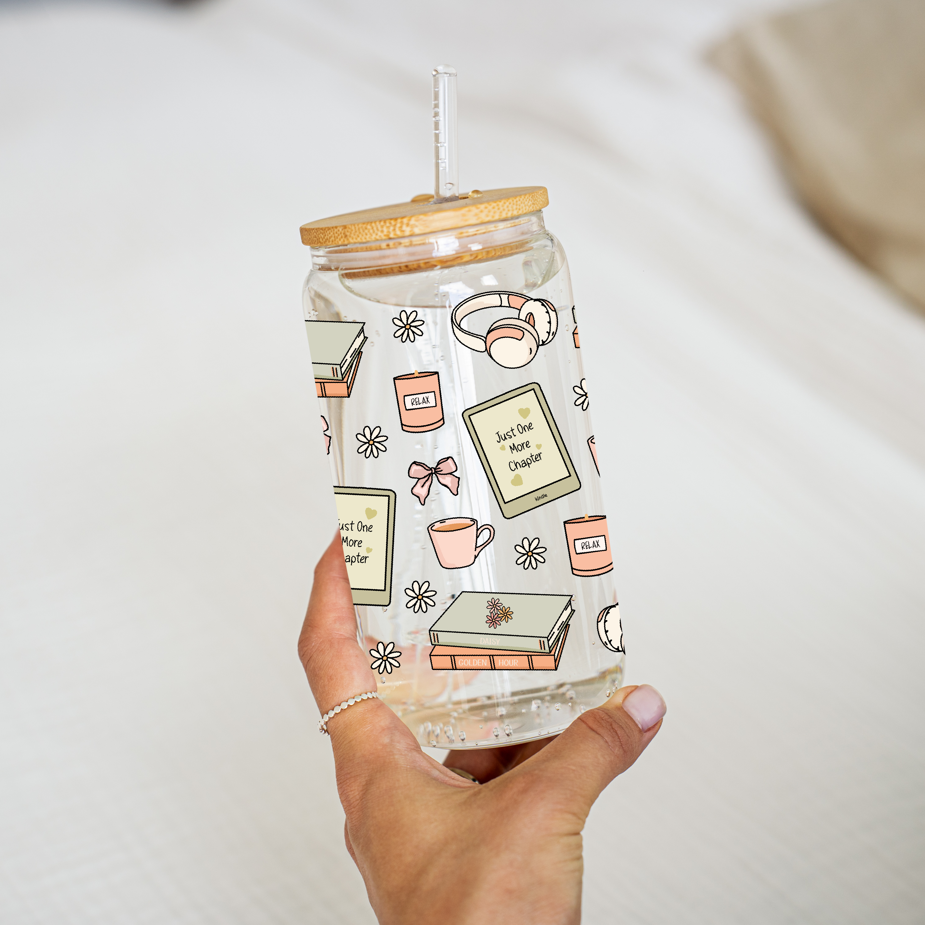 Just One More Chapter Glass Cup