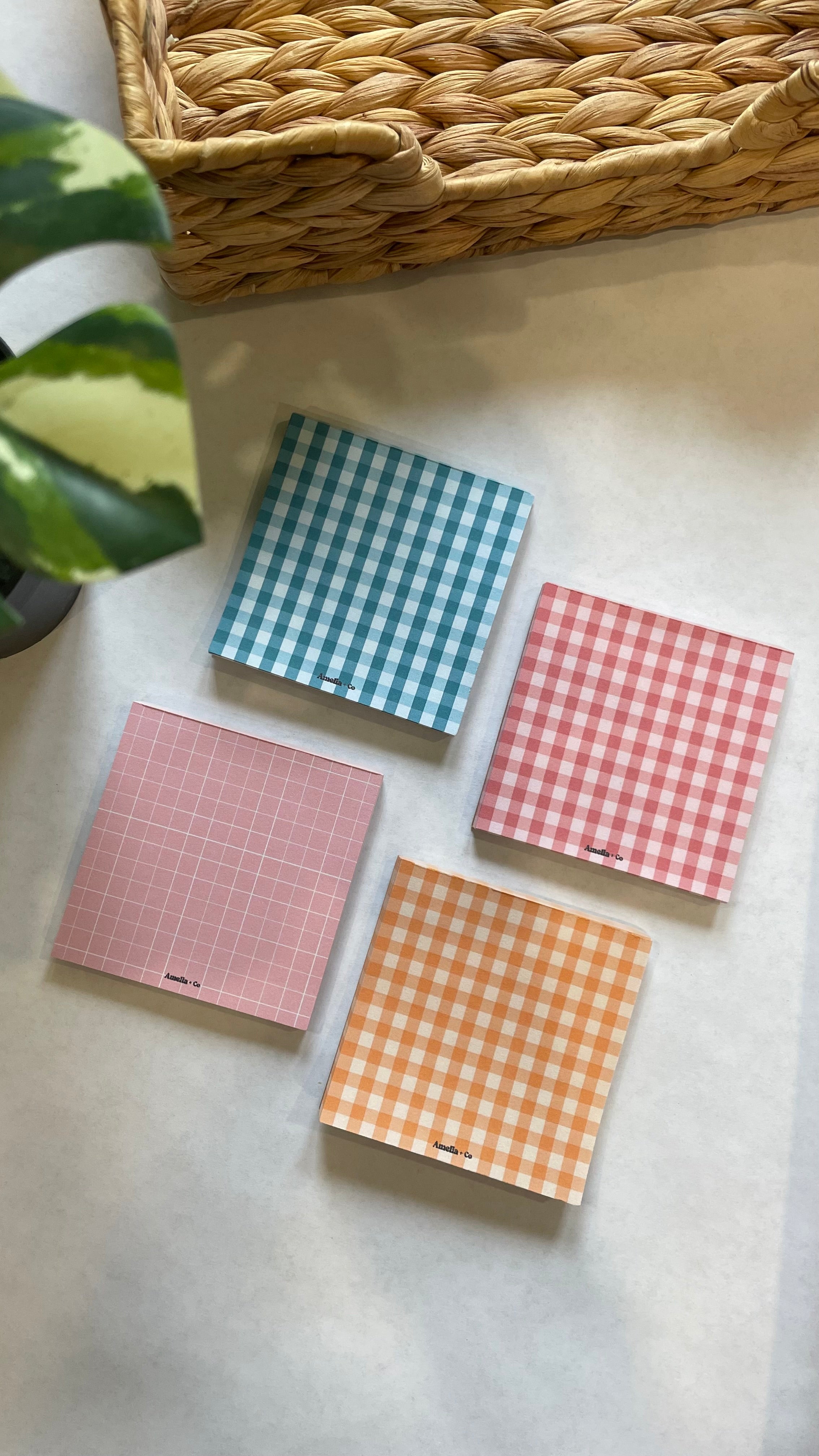 Blue Gingham Notepad