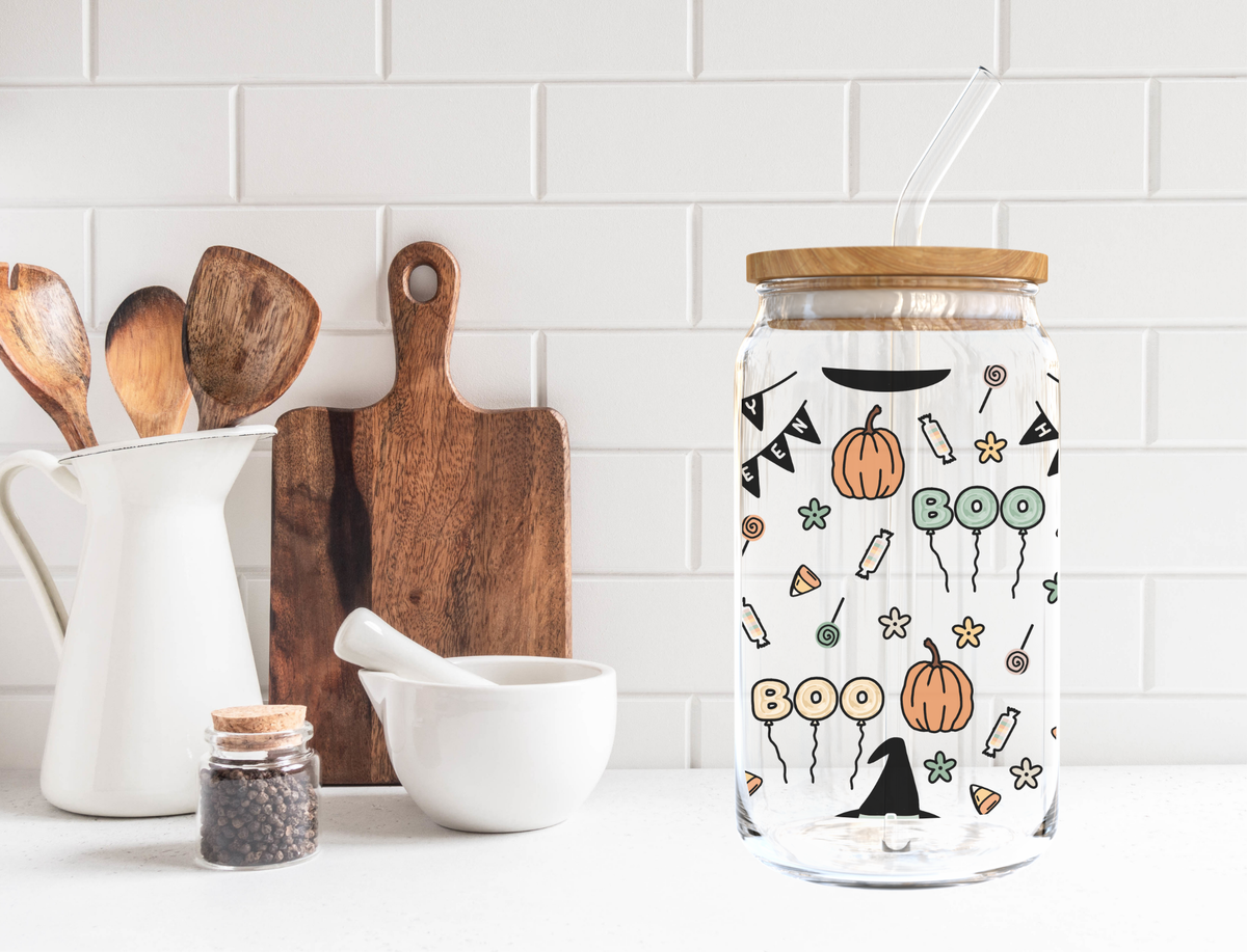 Happy Halloween Glass Cup
