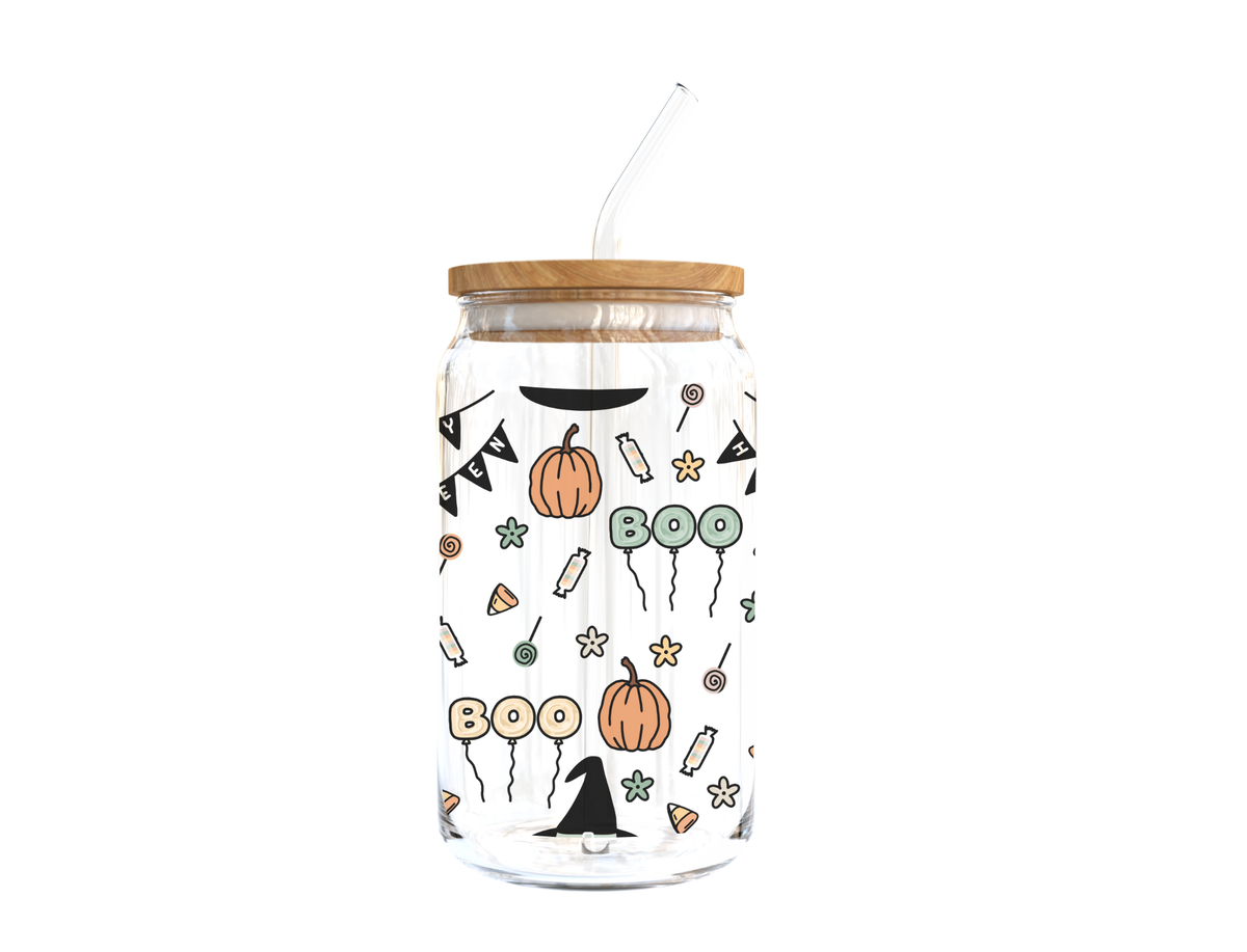 Happy Halloween Glass Cup