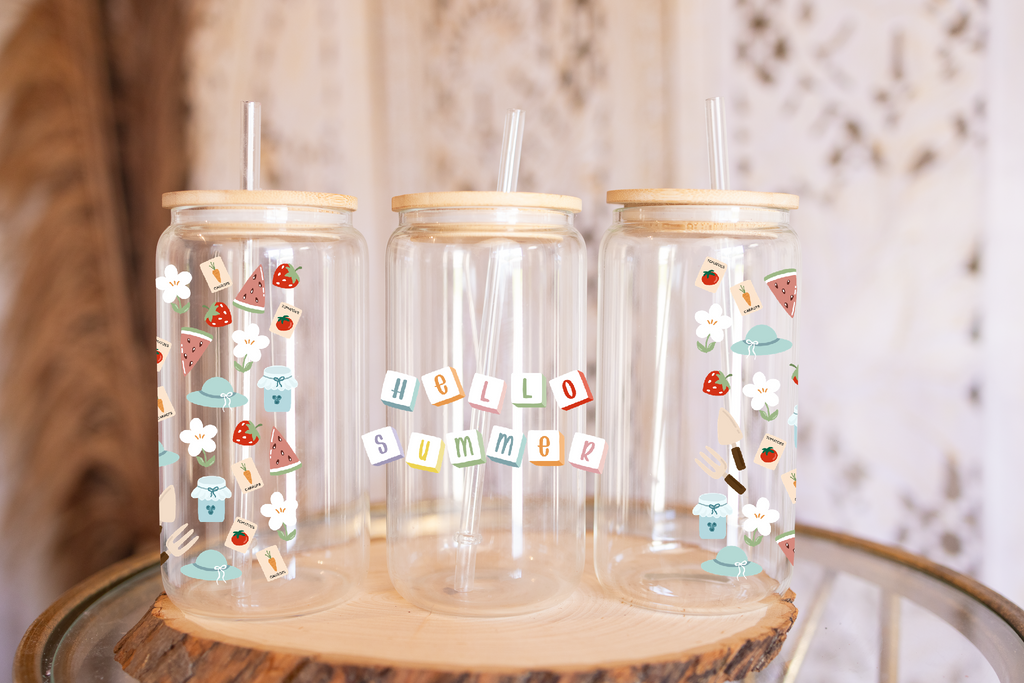Hello Summer Glass Cup